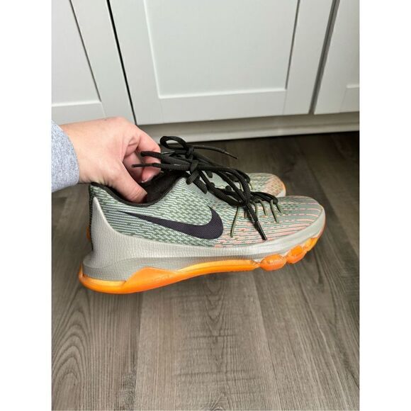 Nike KD 8 Easy Euro Light Grey Orange Lace-Up Basketball Shoes Youth Size 4.5 6W - Picture 3 of 12
